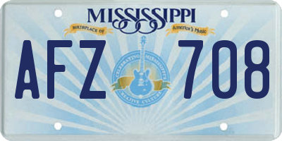 MS license plate AFZ708