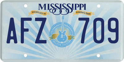 MS license plate AFZ709