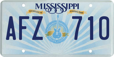 MS license plate AFZ710