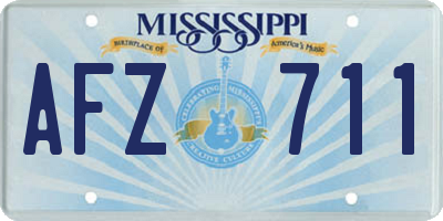 MS license plate AFZ711