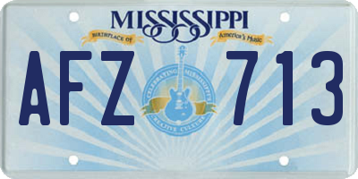 MS license plate AFZ713