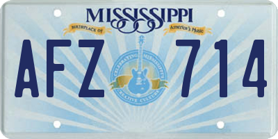 MS license plate AFZ714