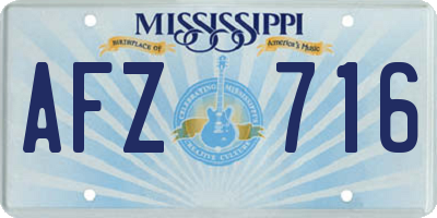 MS license plate AFZ716