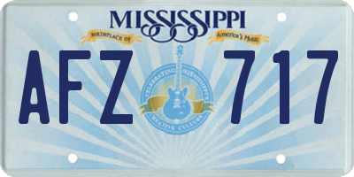 MS license plate AFZ717