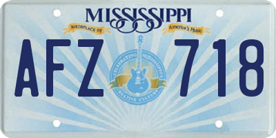 MS license plate AFZ718