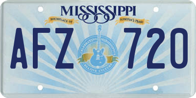 MS license plate AFZ720