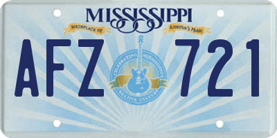 MS license plate AFZ721