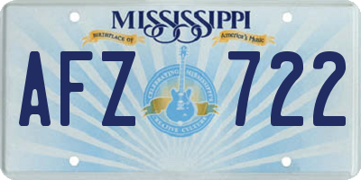 MS license plate AFZ722
