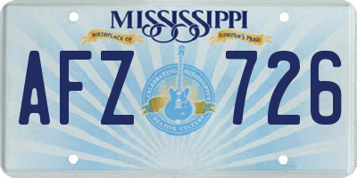 MS license plate AFZ726