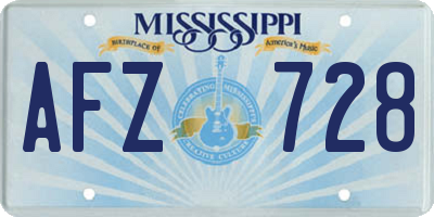 MS license plate AFZ728