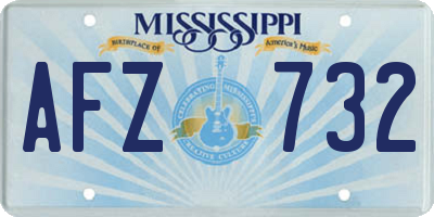MS license plate AFZ732
