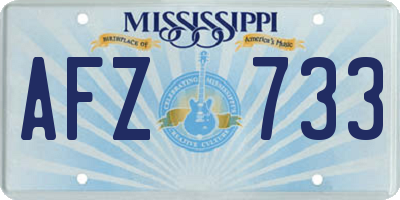 MS license plate AFZ733