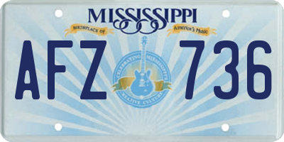MS license plate AFZ736