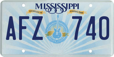 MS license plate AFZ740