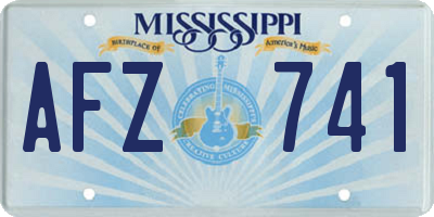 MS license plate AFZ741
