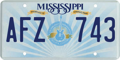 MS license plate AFZ743