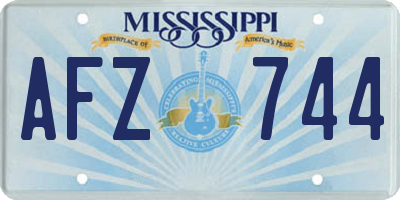 MS license plate AFZ744