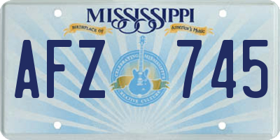 MS license plate AFZ745