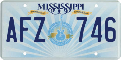 MS license plate AFZ746