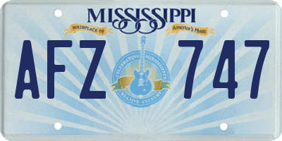 MS license plate AFZ747