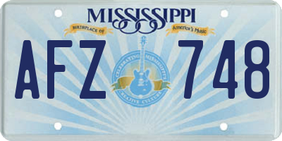 MS license plate AFZ748