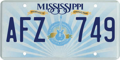 MS license plate AFZ749
