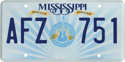 MS license plate AFZ751