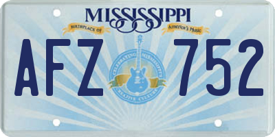 MS license plate AFZ752