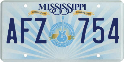 MS license plate AFZ754