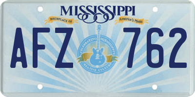 MS license plate AFZ762