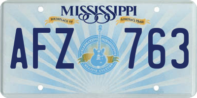 MS license plate AFZ763