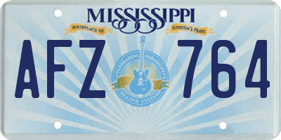 MS license plate AFZ764