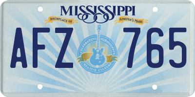 MS license plate AFZ765