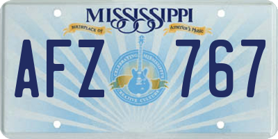 MS license plate AFZ767