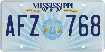 MS license plate AFZ768