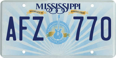 MS license plate AFZ770