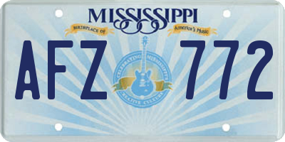 MS license plate AFZ772