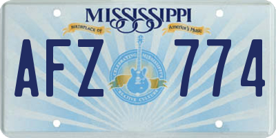 MS license plate AFZ774
