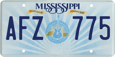 MS license plate AFZ775
