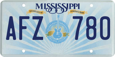 MS license plate AFZ780