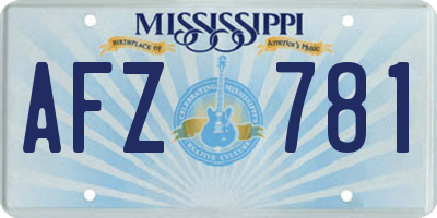 MS license plate AFZ781