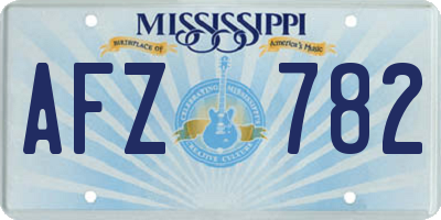 MS license plate AFZ782