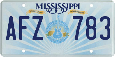 MS license plate AFZ783