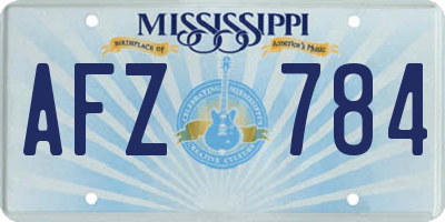 MS license plate AFZ784