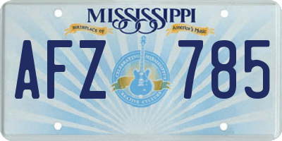 MS license plate AFZ785
