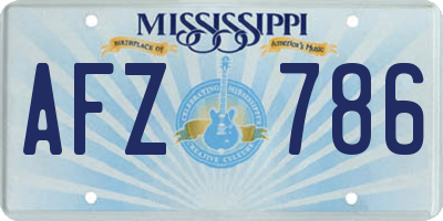 MS license plate AFZ786
