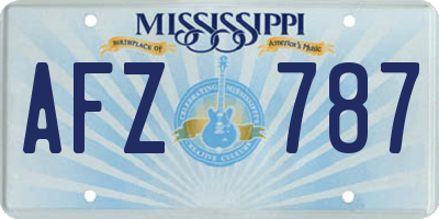 MS license plate AFZ787