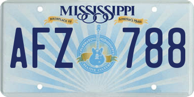 MS license plate AFZ788