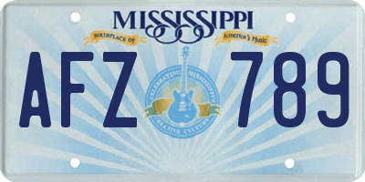MS license plate AFZ789