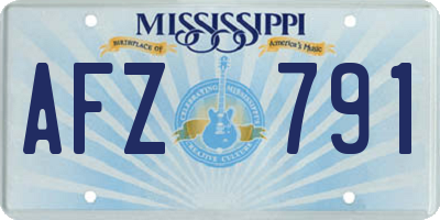MS license plate AFZ791